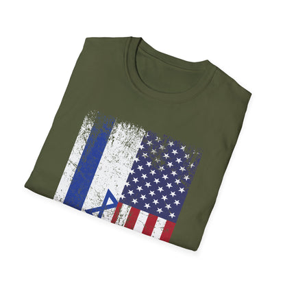 Israeli American USA Flag T-Shirt Pride Israel USA Shirt For Mwn Women