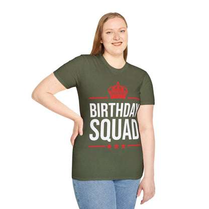 Funny Birthday Squad For Birthday Celebration T-Shirt For Men Women Kids