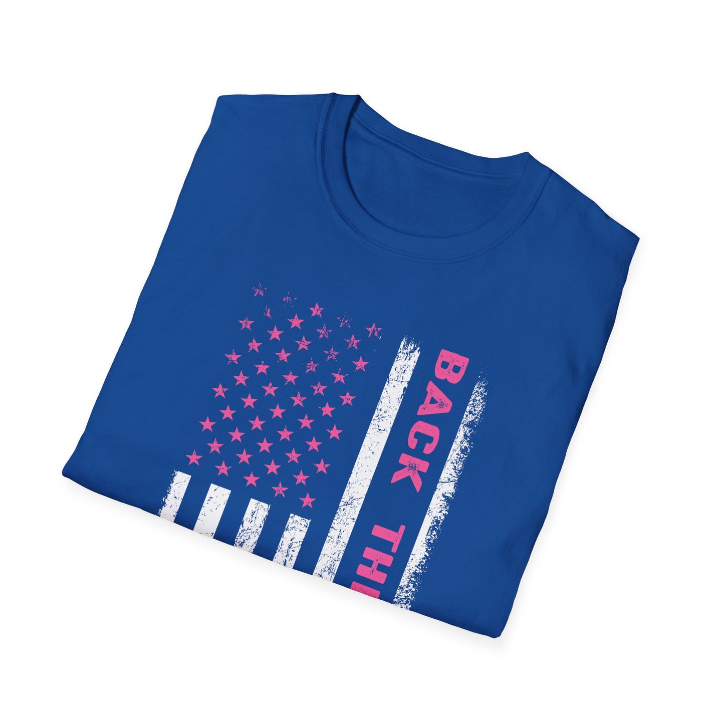 Back The Pink USA Flag Pink Breast Cancer Awareness October Tshirt