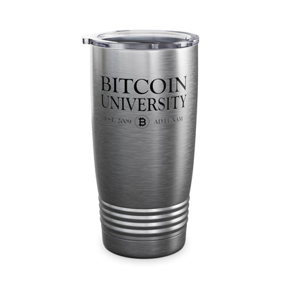 Bitcoin University To The Moon, Funny Vintage Distressed BTC Tumbler For Men Women Tumbler