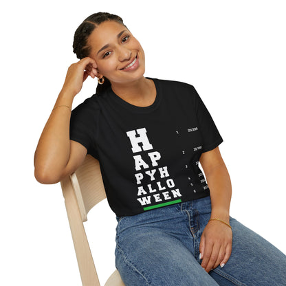 Funny Optometrist Halloween Eye Chart Optometry Eye Doctor Halloween T-Shirt Men Women