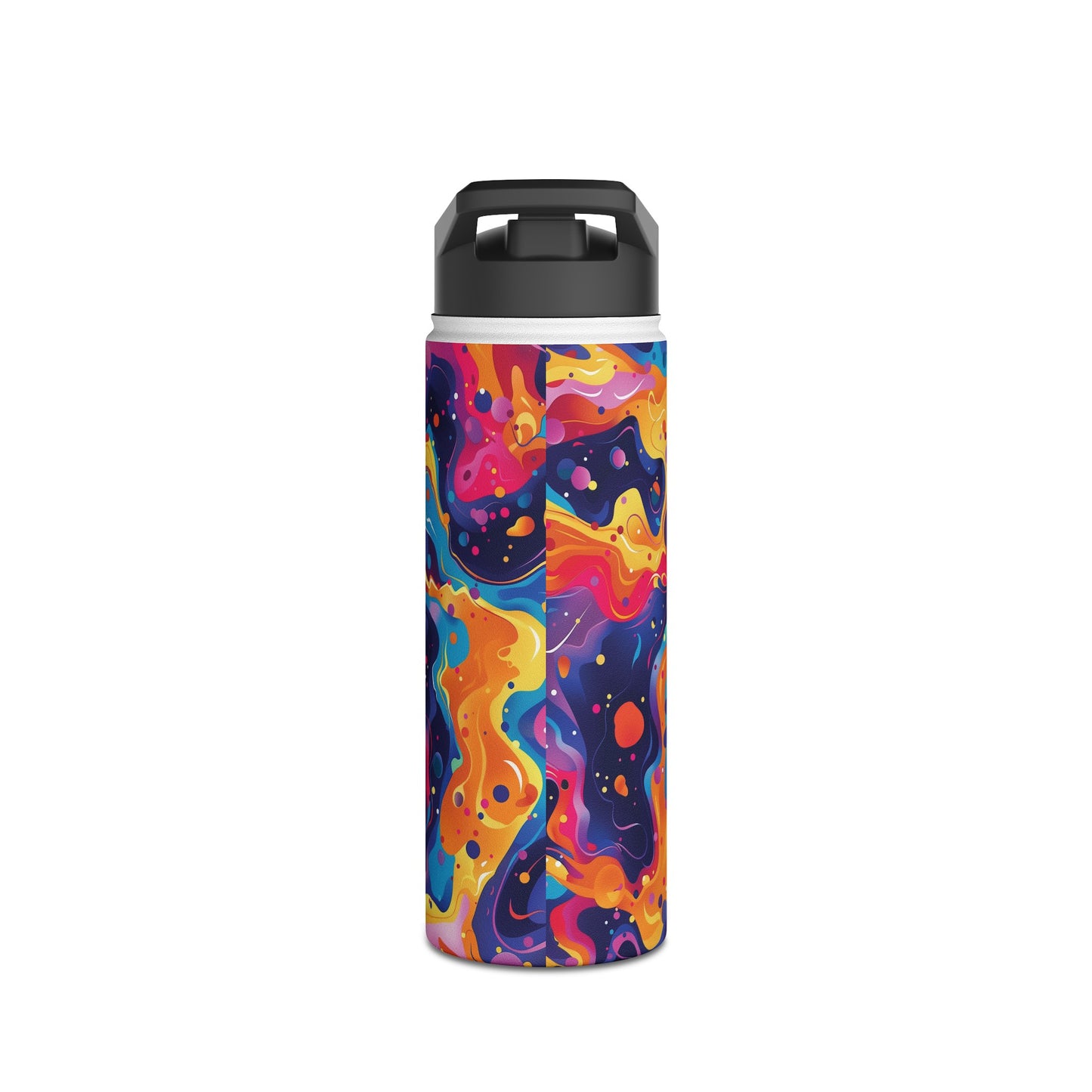 Galactic Explosion Pattern Stainless Steel Water Bottle with Twist-on Lid and Double-Wall Vacuum Insulation