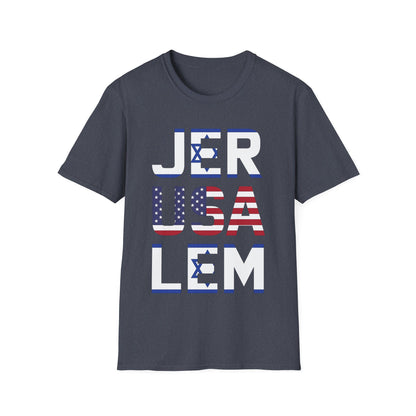 Jerusalem City Usa Israel Flag Jewish Support Jerusalem T-Shirt For Men Women T-Shirt