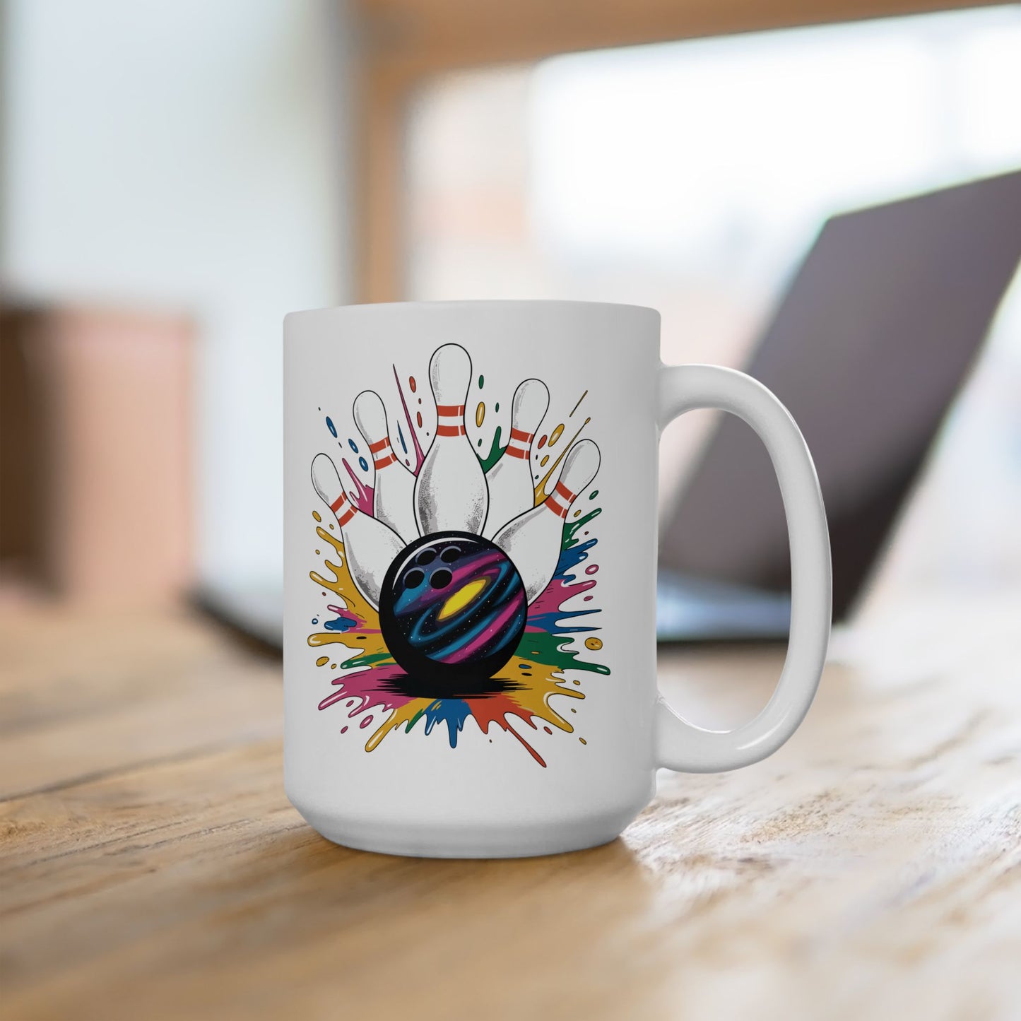 Bowling Game Day Colorful Bowling Paint Splatter Splash Coffee Mug For Men Women