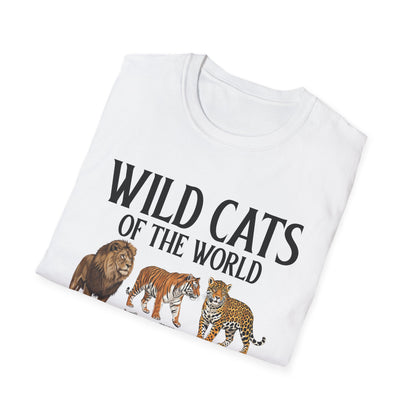 Wild Cats Animals of The World Educational Wild Animal Lover T-Shirt