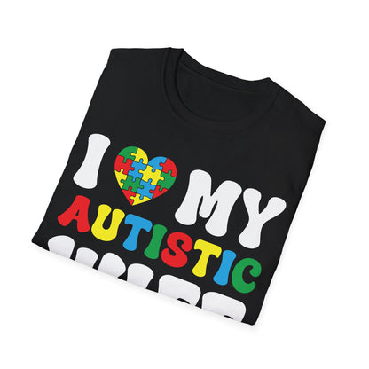 Funny I Heart My Autistic Wife I Love My Autistic Wife T-Shirt For Men T-Shirt