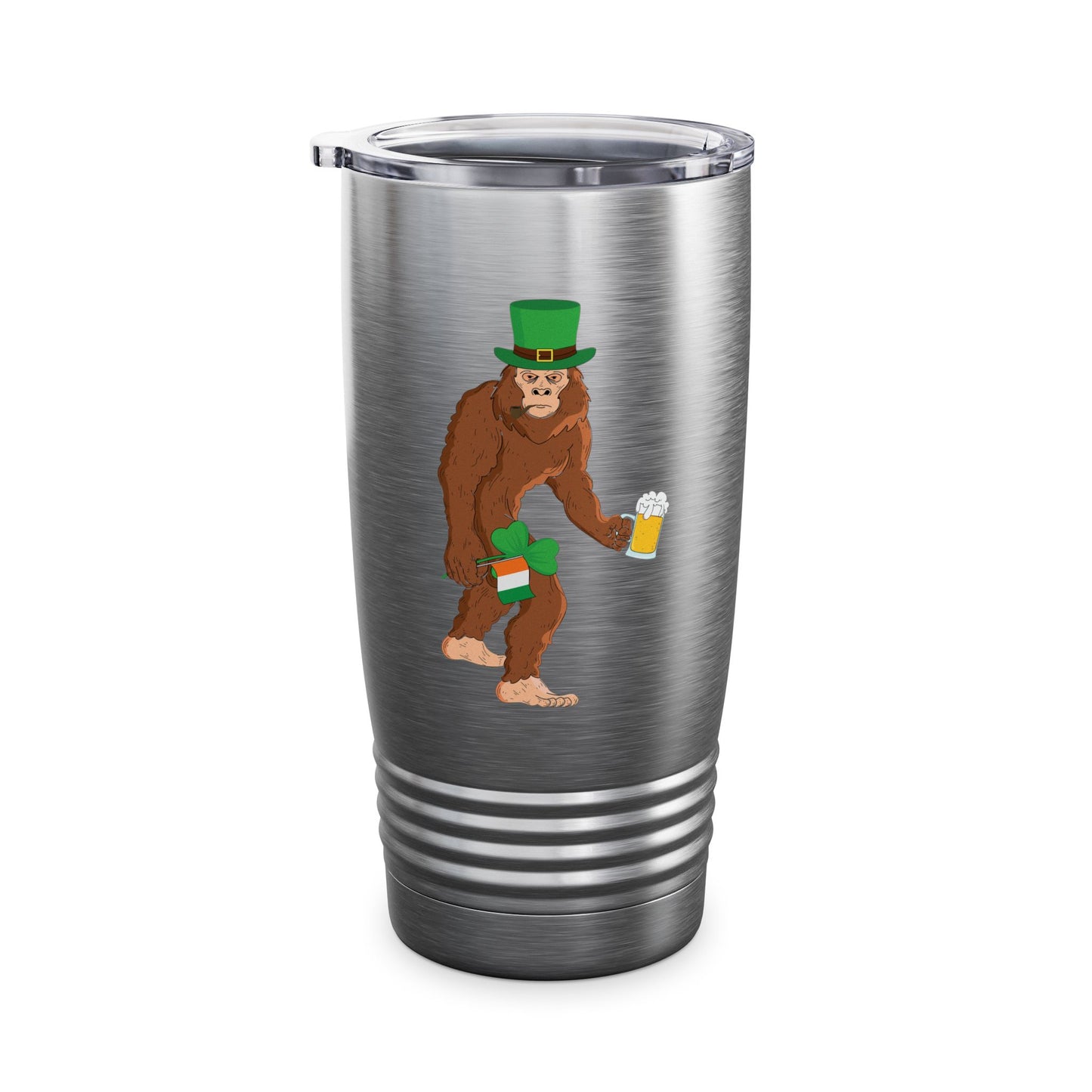 Funny Leprechaun Bigfoot St Patricks Day Sasquatch Irish Flag Tumbler For Men Women Tumbler