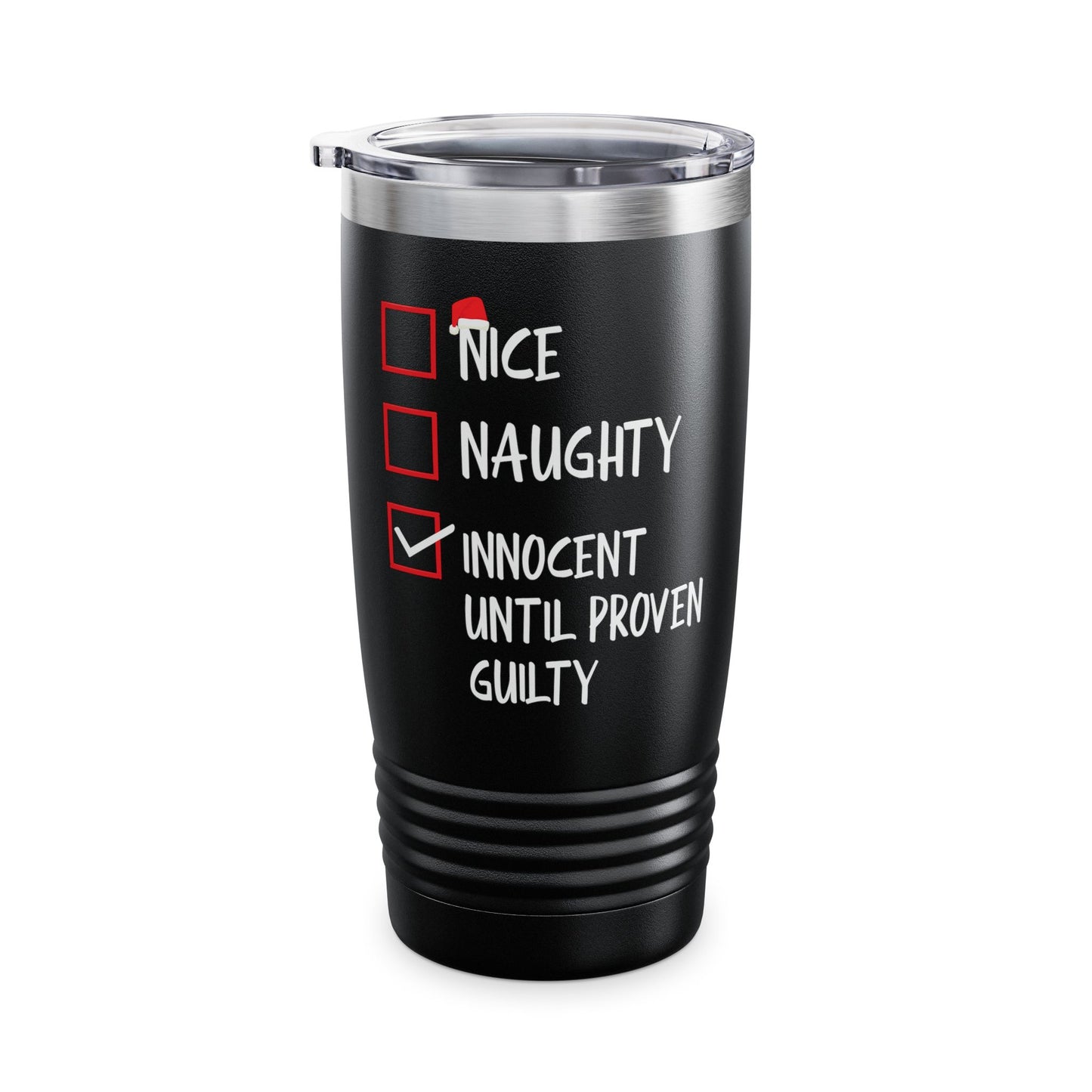 Nice Naughty Innocent Until Proven Guilty Christmas List Funny Tumbler