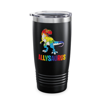 Allysaurus Dinosaur In Rainbow Flag For Ally LGBT Pride Gift Tumbler