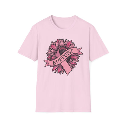 Sunflower Pink Breast Cancer Awareness Women Warrior T-Shirt For Men Women