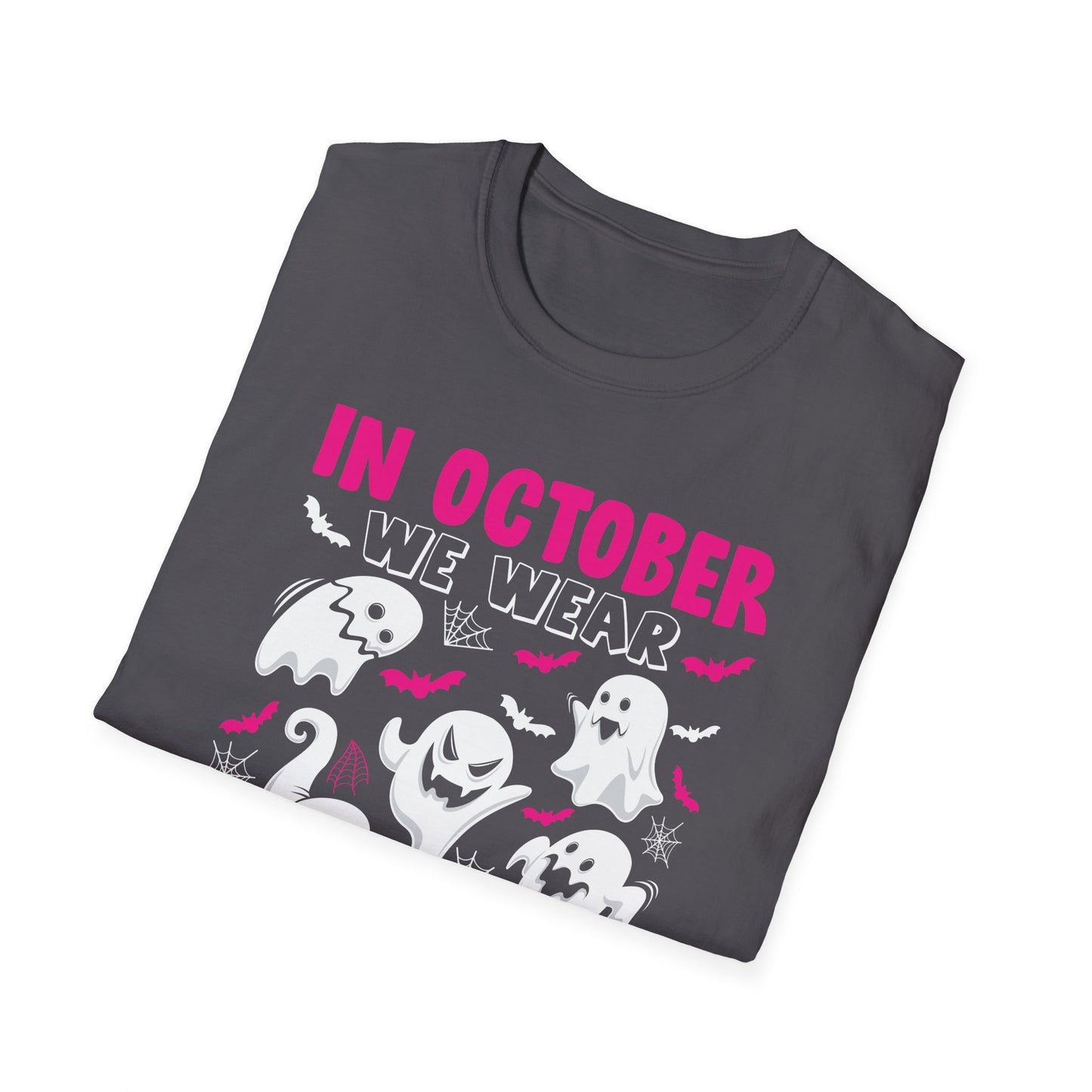 Groovy Wear Pink Breast Cancer Warrior Cute Ghost Halloween T-Shirt