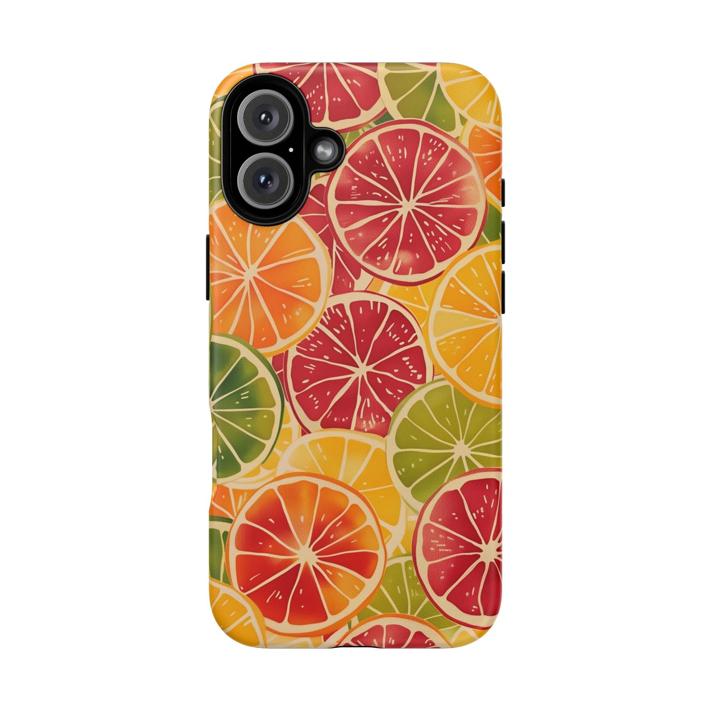 Citrus Burst Vibrant Color Pattern iPhone 13 14 15 16 Pro Max Plus Case Wireless Charging Compatible Tough Cases Protection, Magnetic Phone Case for iPhone Classic Series