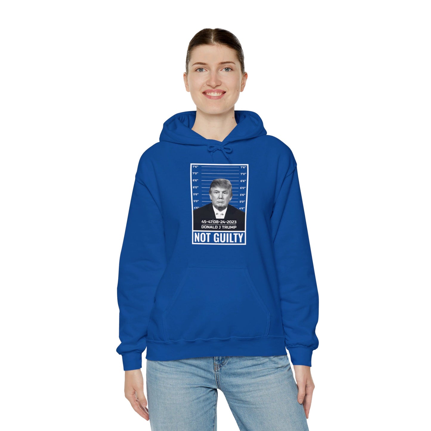 Donald Trump Police Mugshot Not Guilty President Legend 45 47 Hoodie For Men Women Hoodie