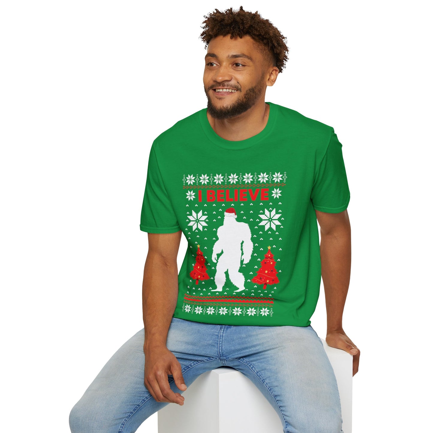 I Believe Sasquatch Big Foot Ugly Funny X-mas Holiday Christmas Jumper T-Shirt