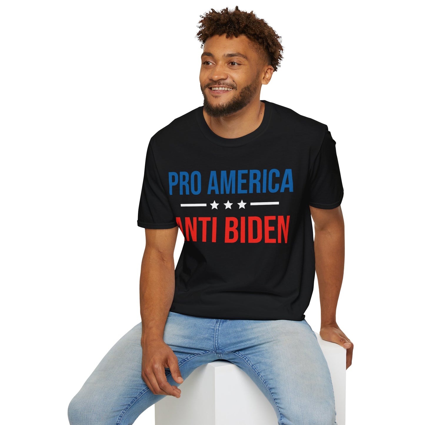 Pro America Anti Biden Flag Impeach Joe Biden Anti-Biden 8646 T-Shirt Men Women