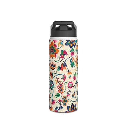 Fiesta Fiesta White Pattern Stainless Steel Water Bottle with Twist-on Lid and Double-Wall Vacuum Insulation