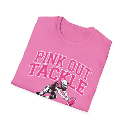Funny Pink Out Tackle Breast Cancer Awareness American Football T-Shirt For Men Women