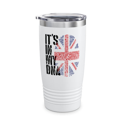 Funny Its In My DNA British Flag England UK Britain Union Jack Tumbler For Men Women Tumbler