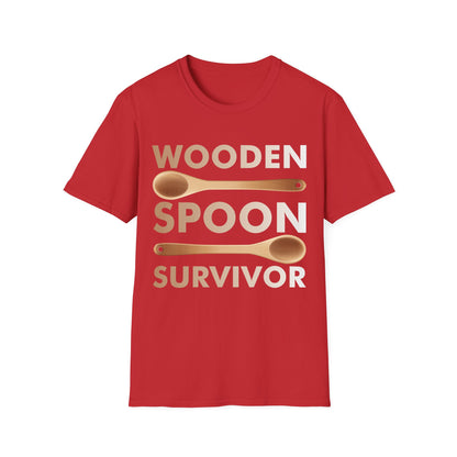 Funny Wooden Spoon Survivor Retro Novelty Sarcastic T-Shirt Men Women