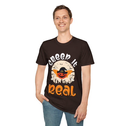 Funny Halloween Creep it Real Vintage Ghost Halloween  T-Shirt Men Women