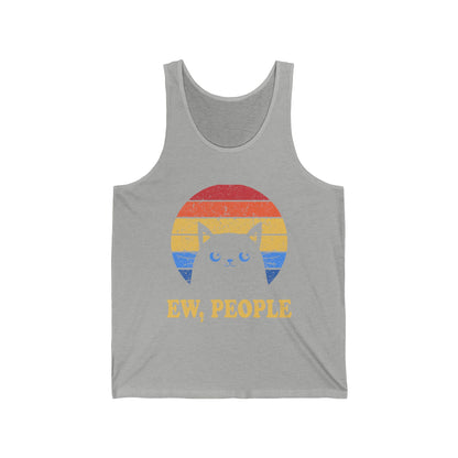 Funny Ew People Cat Introvert Antisocial Sarcastic Tank Top