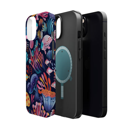 Underwater World Pattern iPhone 13 14 15 Pro Max Plus Case Compatible with MagSafe Tough Cases Protection, Magnetic Phone Case for iPhone  Classic Series