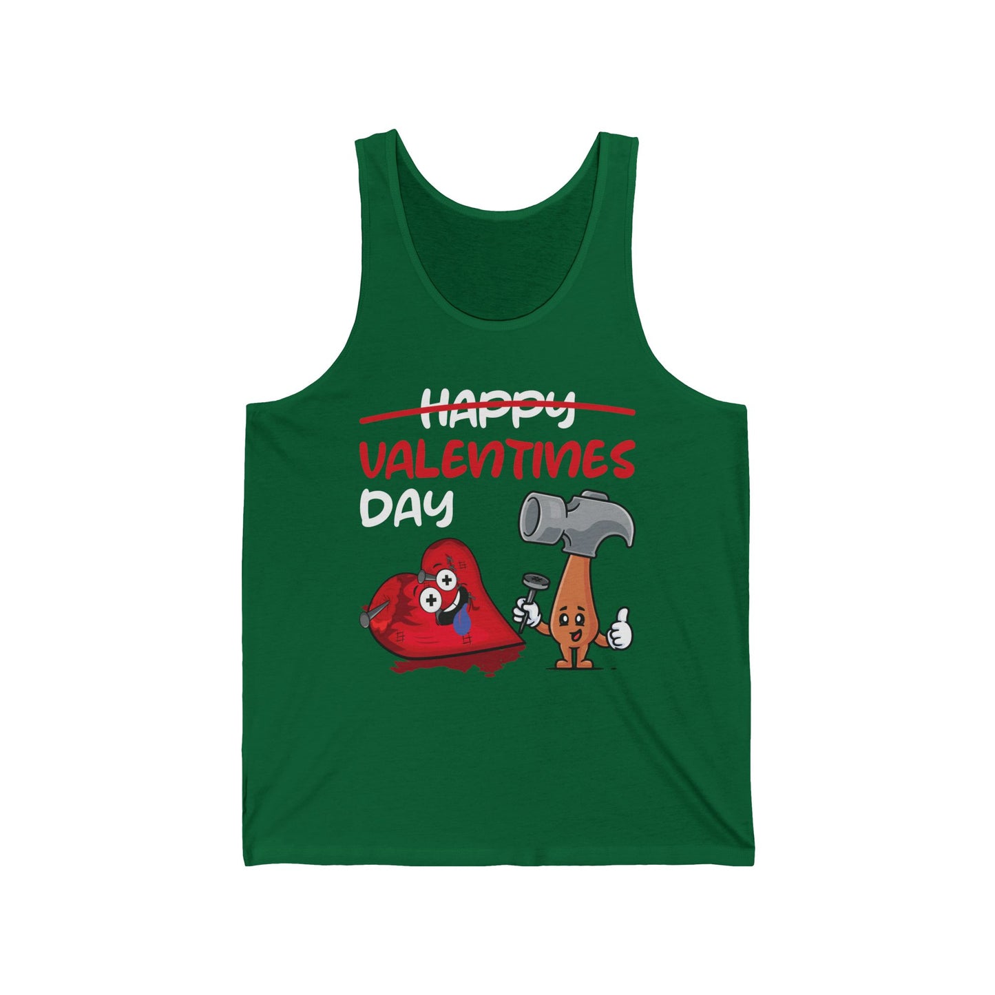 Funny Anti Valentines Day Gift Carpentor Cupid Heart Hammer Nails Tank Top For Men Women Tank Top