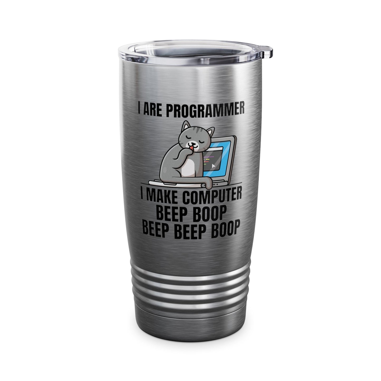 Funny I Are Programmer I Make Computer Beep Boop Cute Cat Tumbler For Men Women Tumbler