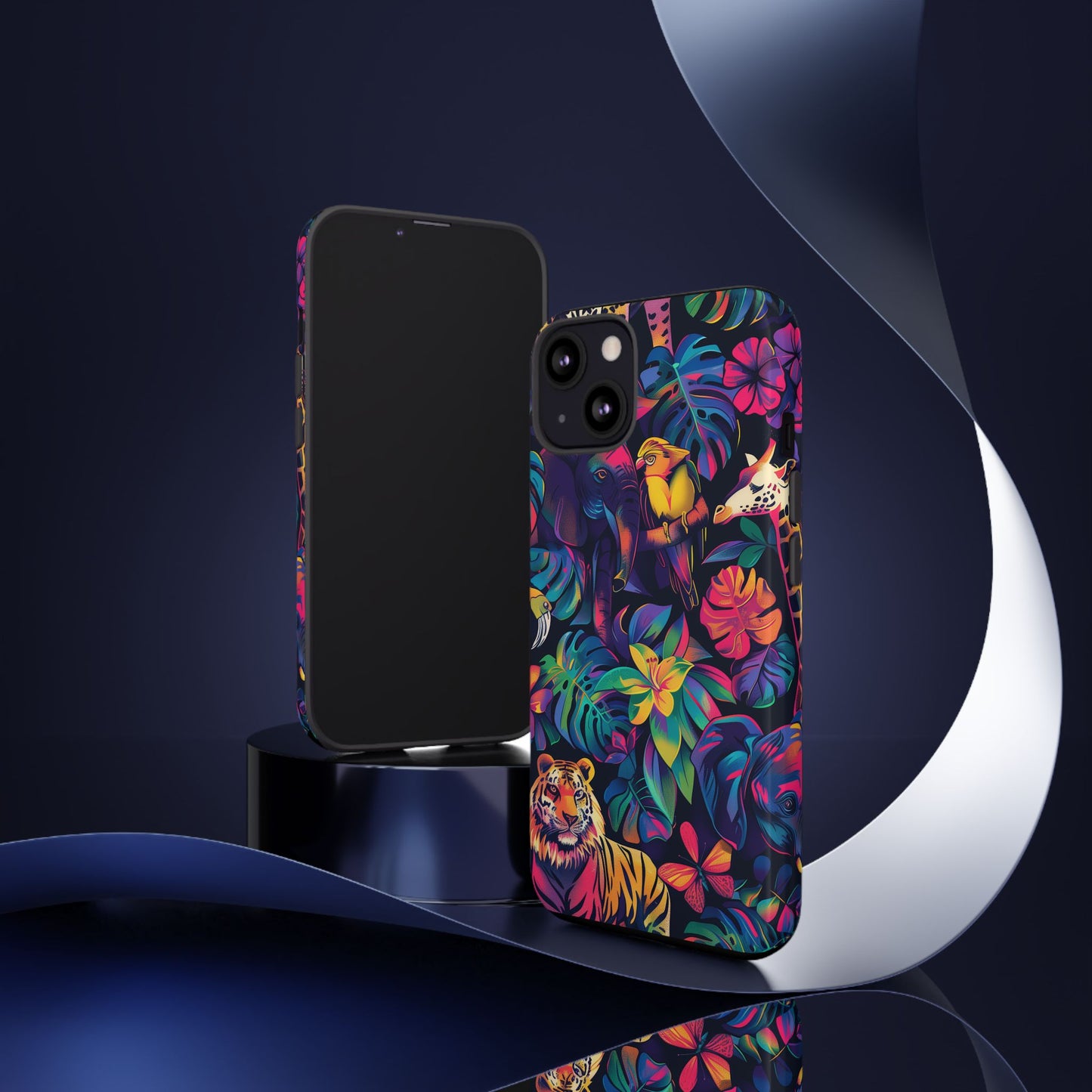 Animal Collage Vibrant Pattern iPhone 13 14 15 16 Pro Max Plus Case Wireless Charging Compatible Tough Cases Protection, Magnetic Phone Case for iPhone Classic Series