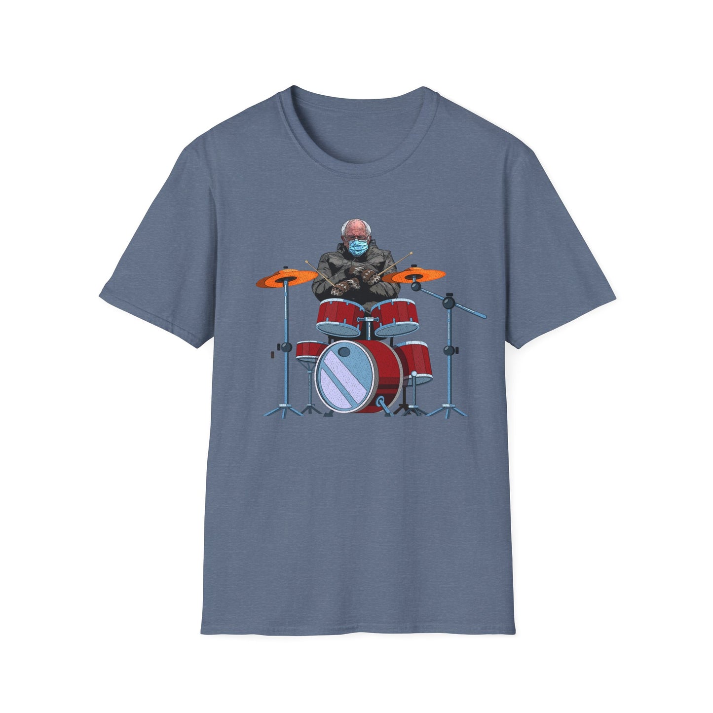 Bernie Sanders Drummer Inauguration Mittens Meme Sitting Drums T-Shirt