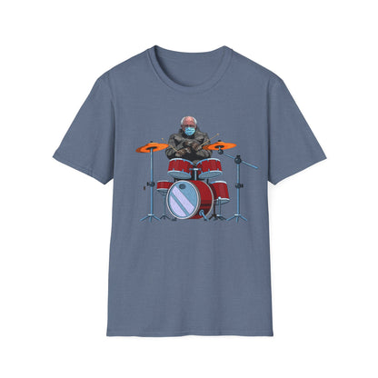 Bernie Sanders Drummer Inauguration Mittens Meme Sitting Drums T-Shirt