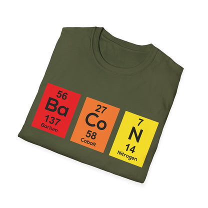 Funny The Chemistry of Bacon T Shirt Funny Nerdy Periodic Table Science