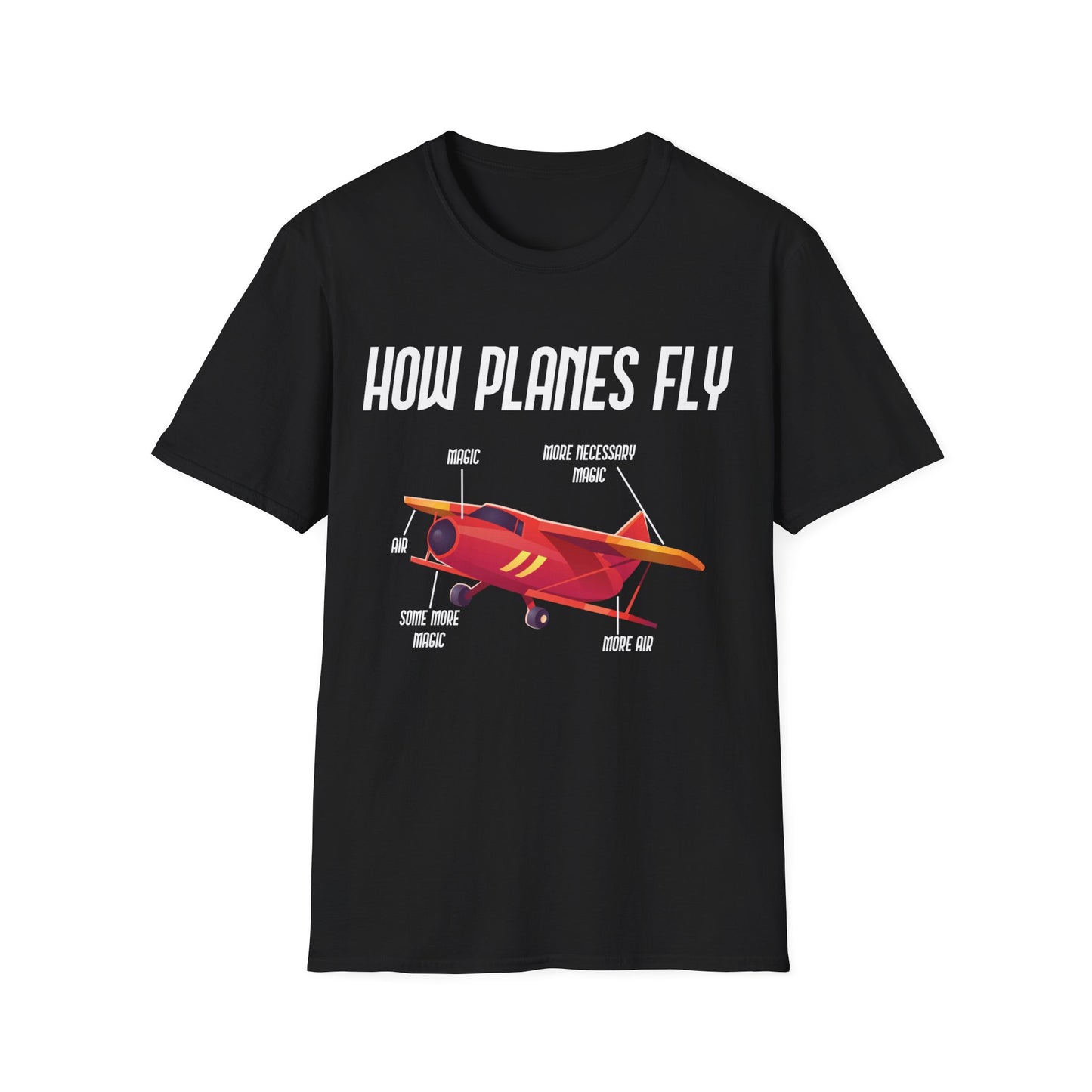 Funny How Planes Fly Airplane Parts Design for Flight Lovers T-Shirt Men Women