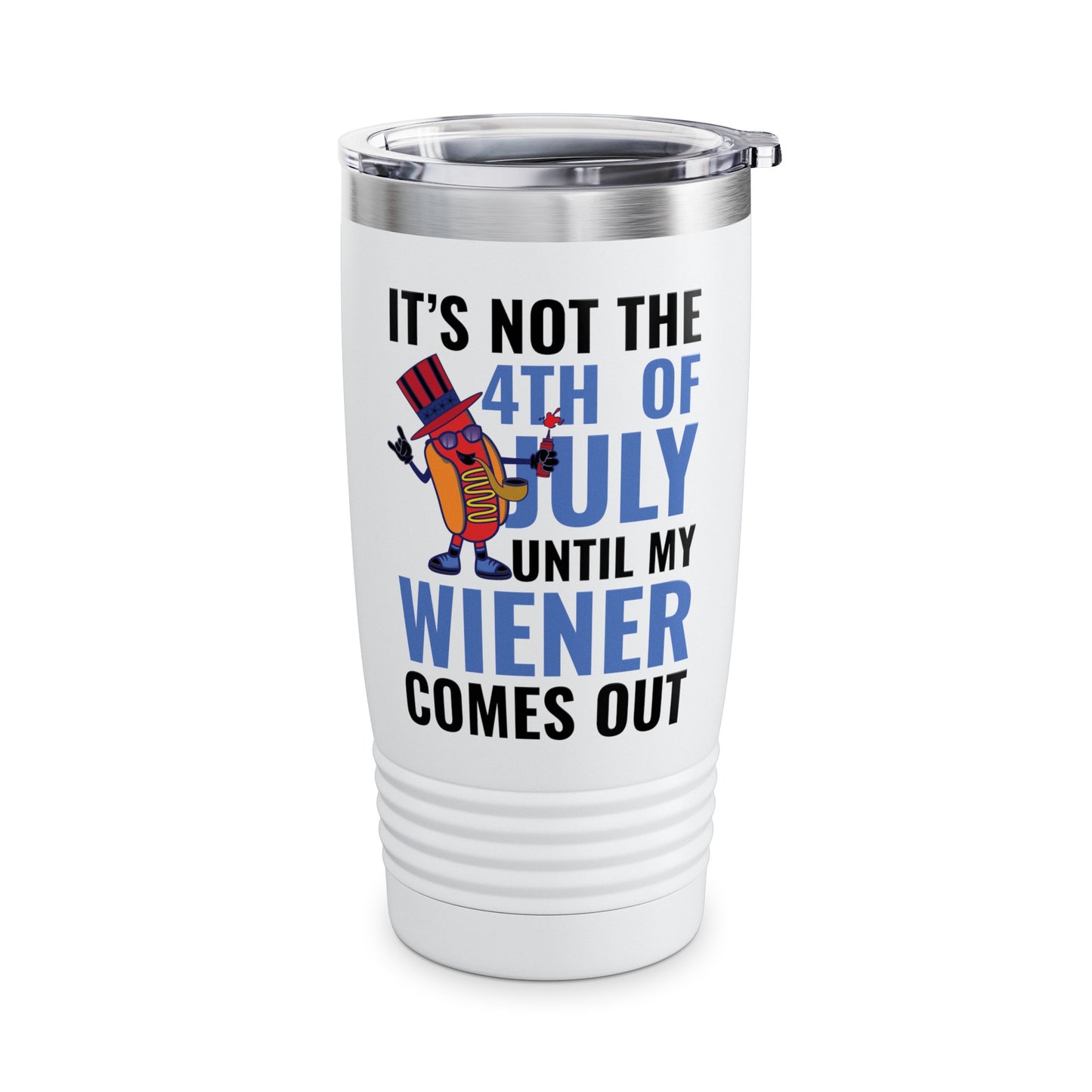 Funny 4th of July Hot Dog Wiener Comes Out Adult Humor Gift Tumbler