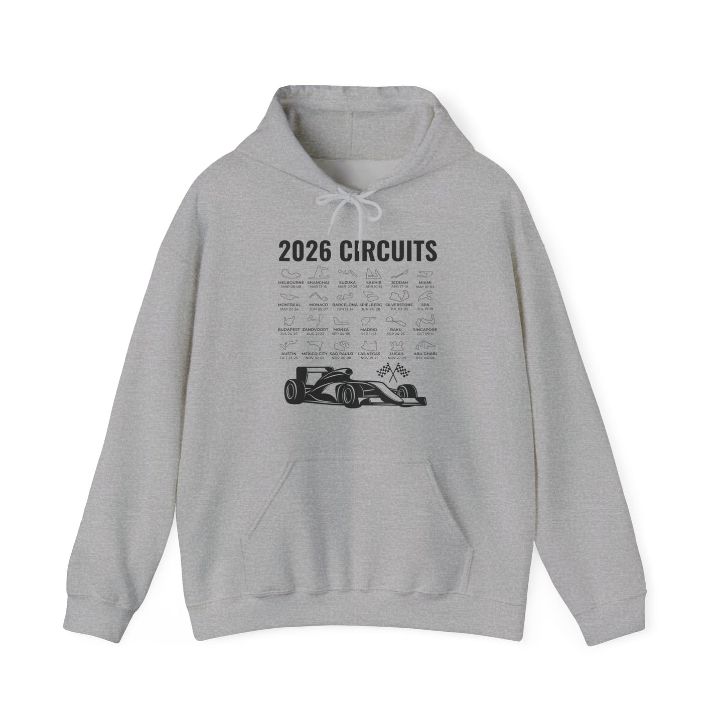 2026 Schedule Formula Racing Formula Car Retro Vintage Hoodie