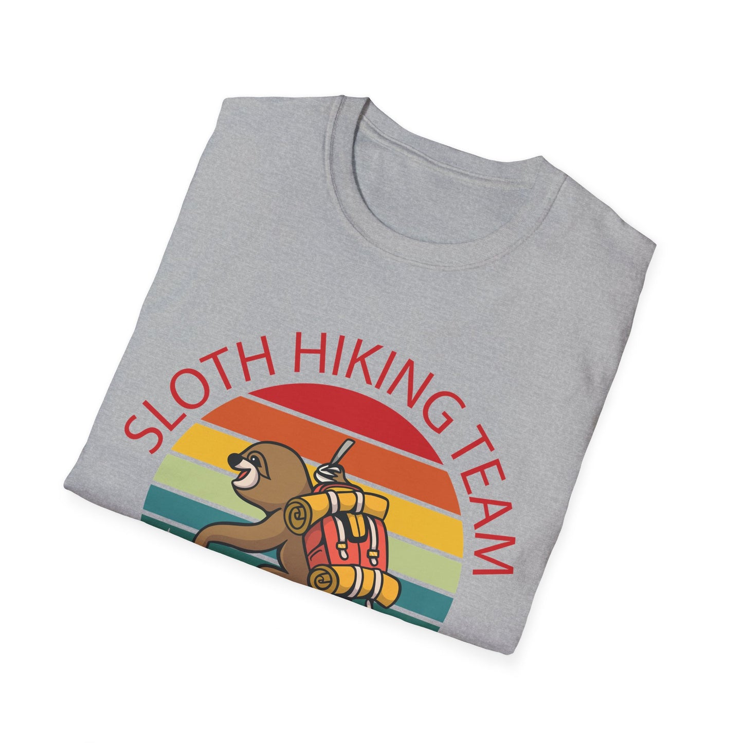 Retro Sloth Hiking Team We'll Get There When We Get There Hikers Hiking T-Shirt