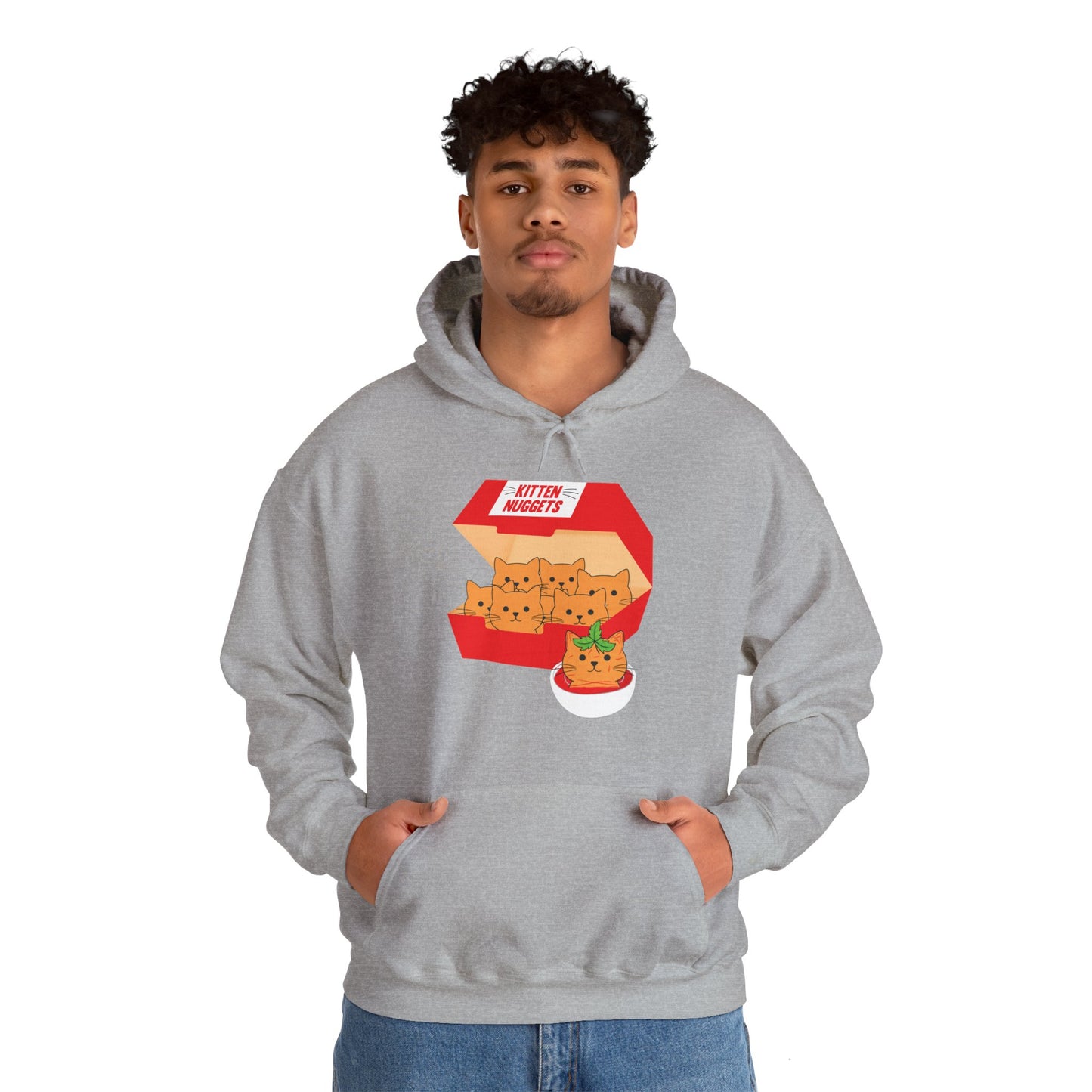 Funny Kitten Nuggets Food Pun Cat Lover Gift Chicken Nuggets Hoodie For Men Women Hoodie