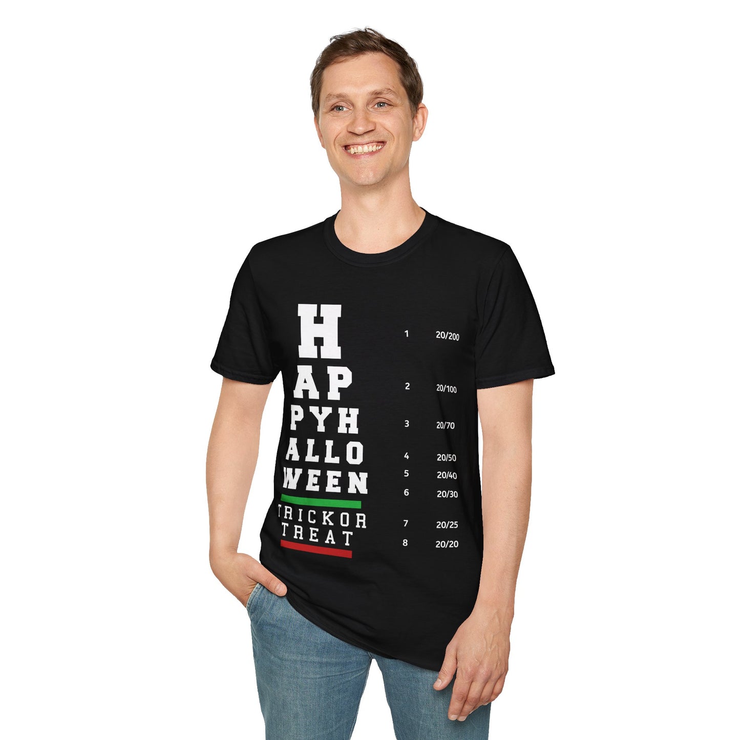 Funny Optometrist Halloween Eye Chart Optometry Eye Doctor Halloween T-Shirt Men Women