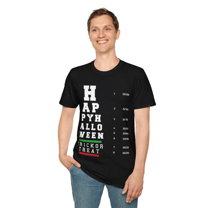 Funny Optometrist Halloween Eye Chart Optometry Eye Doctor Halloween T-Shirt Men Women