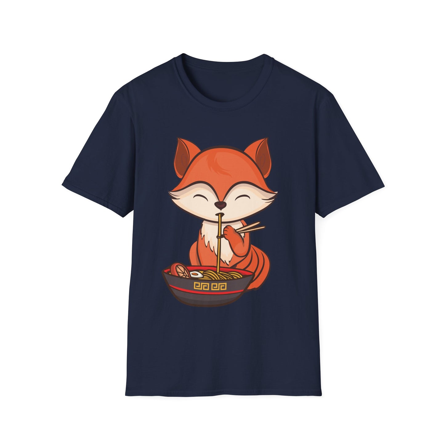 Fox Eating Ramen Kawaii Tee Japanese Cute Lovely Tank Top Men Women