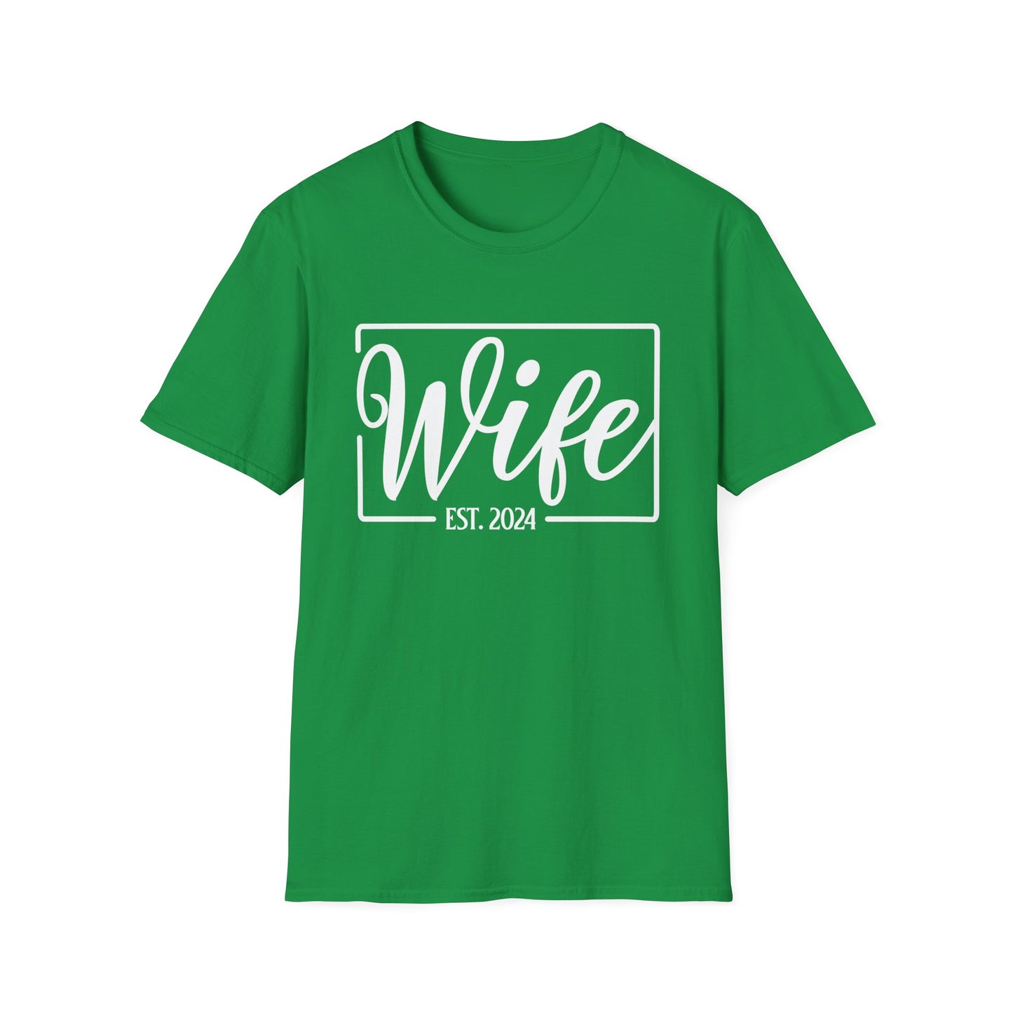 Wife Est 2024 Just Married Honeymoon Wedding Couples T-Shirt for Women