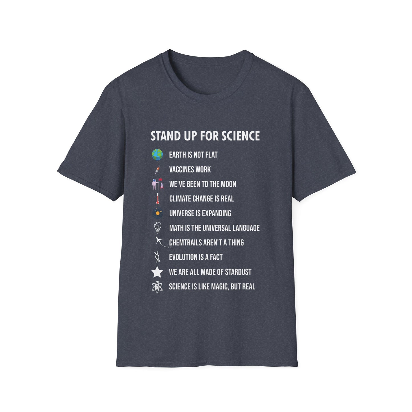 Stand Up for Science Magic But Real Earth Moon Math T-Shirt Men Women