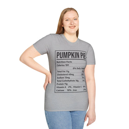 Pumpkin Pie Nutrition Facts Funny Family Matching Christmas Costume T-Shirt For Men Women