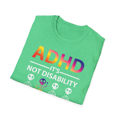 ADHD Its Not Disability Its A Different Ability Skeleton Retro T-Shirt Men Women