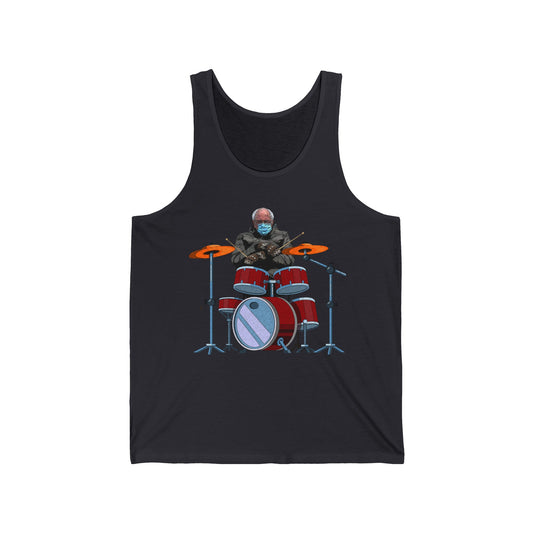 Bernie Sanders Drummer Inauguration Mittens Meme Sitting Drums Tank Tops For Men Women