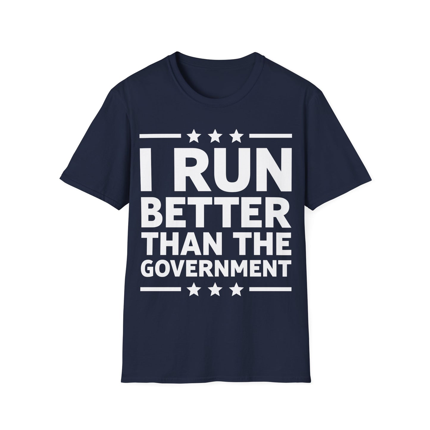 Funny I Run Better Than The Government Racerback Running Marathon T-Shirt