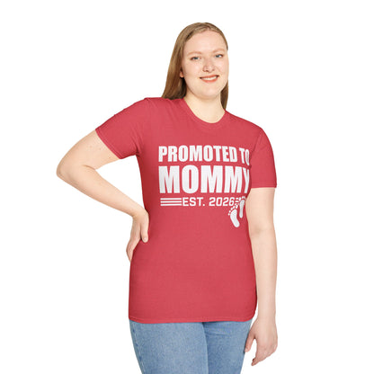 Promoted To Mommy 2026 Pregnancy Announcement Mothers Day Mom To Be T-shirt