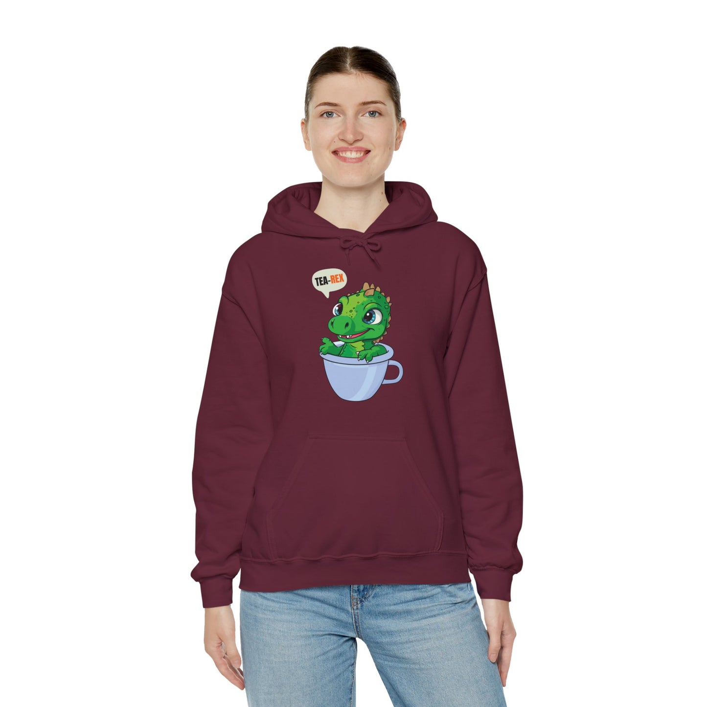 Tea-Rex In A Cup Cute T-Rex Dinosaur Kawaii Coffee Tea Funny Dino Pun Hoodie For Men Women Hoodie