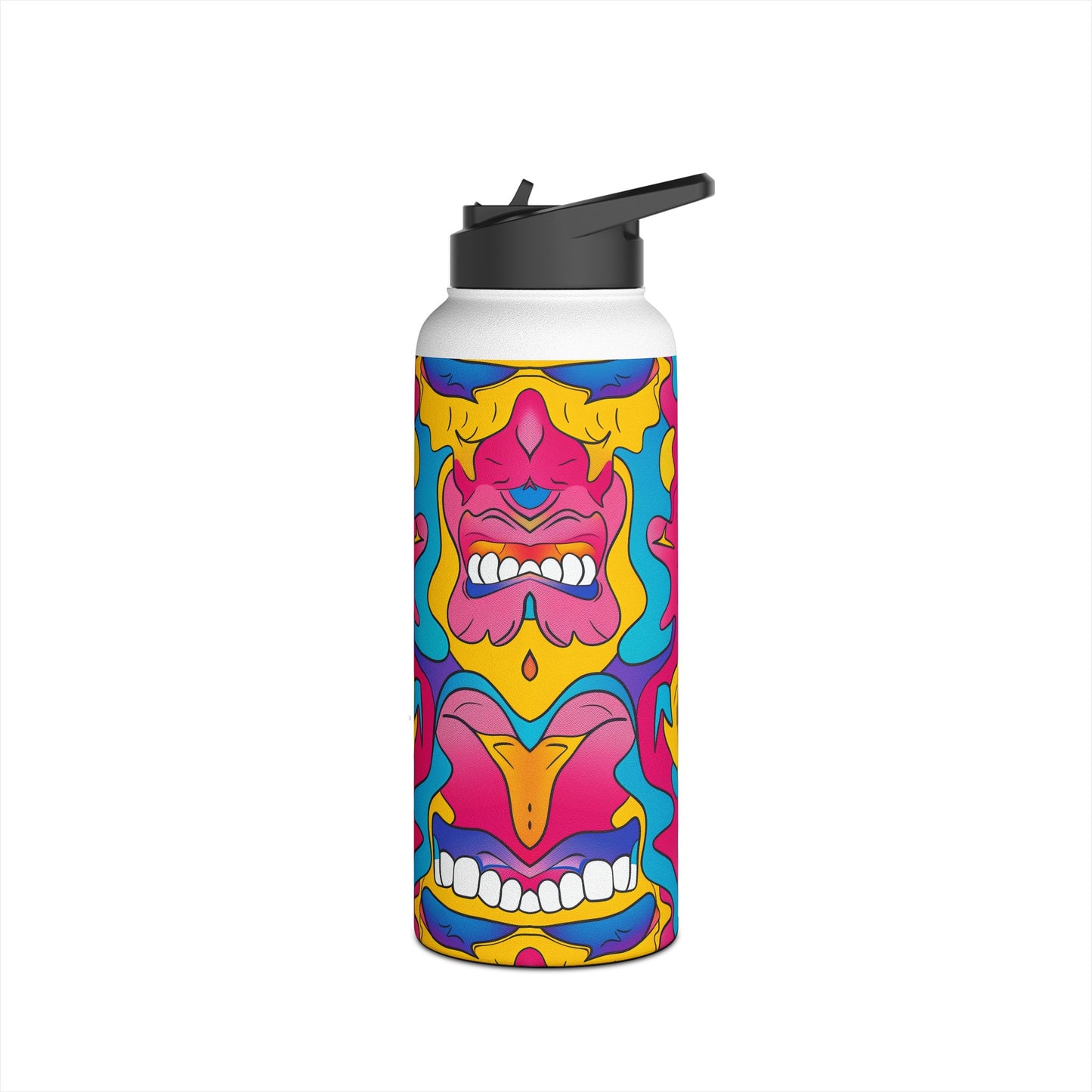 Comic Pattern Stainless Steel Water Bottle with Twist-on Lid and Double-Wall Vacuum Insulation