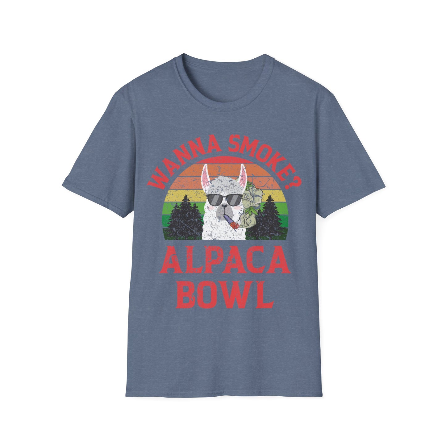 Funny Wanna Smoke Alpaca Bowl, Cute Weed Pun Marijuana T-Shirt